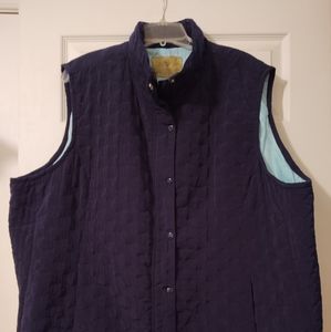 Avenue Navy Quilted Vest Size 30/32